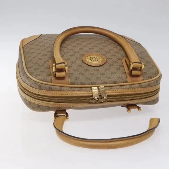 GUCCI Micro GG Supreme Hand Bag PVC Beige Gold 000 39 0030 Auth BA2146 - Picture 7 of 14